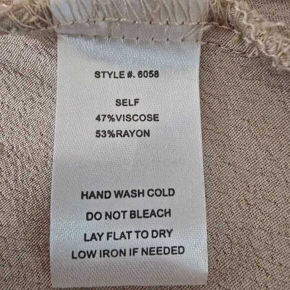 LACE FRONT BOHO STYLE DRESS BY  SOIEBLEU TAN LONG SLEEVE SIZE MEDIUM - Picture 2 of 6